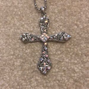 Large Cross necklace with bling